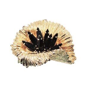 Vintage Signed Avon of Belleville (Boucher) Faux-Onyx Lily Pad Brooch